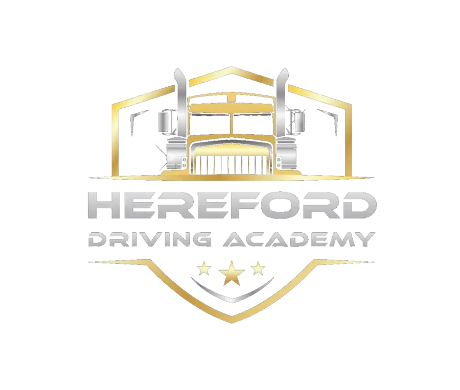 Hereford Driving Academy semi-truck shield logo